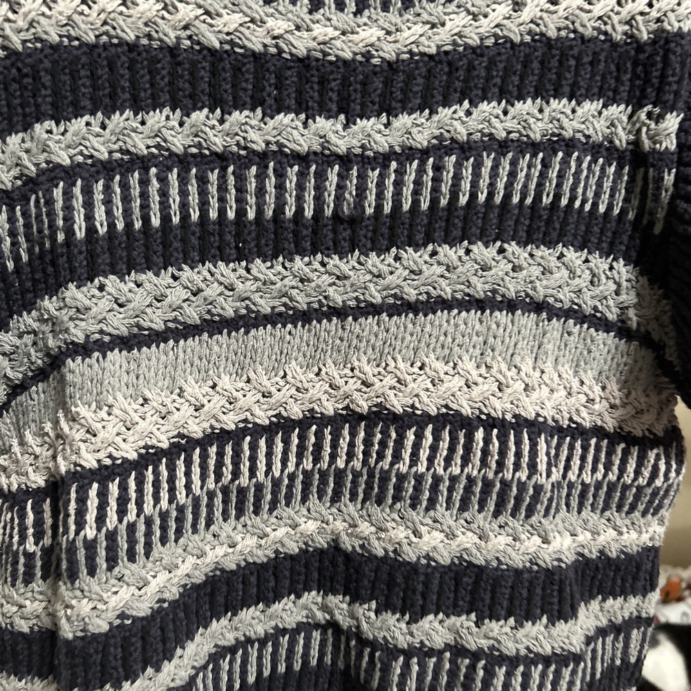 NWT Elan Crew Neck Sleeveless Sweater Top Blue Gray Large Cotton Blend NWT - Picture 5 of 6